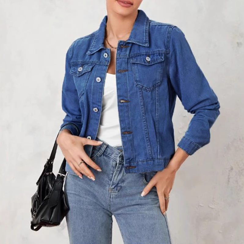 Dame Denimjakke i moderne snit med trendy detaljer Stilla