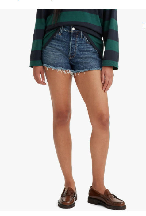 Dame Denim-shorts med frynsekanter og høj talje Stilla