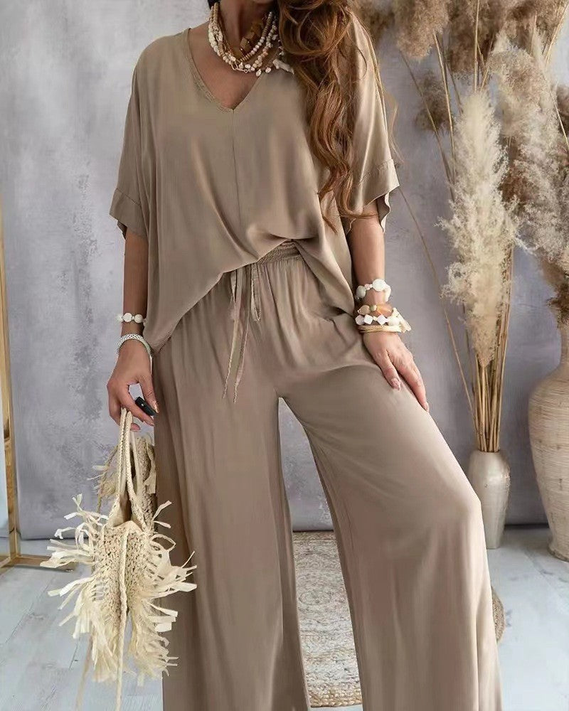 Dame let jumpsuit med bred pasform og elastisk talje Stilla