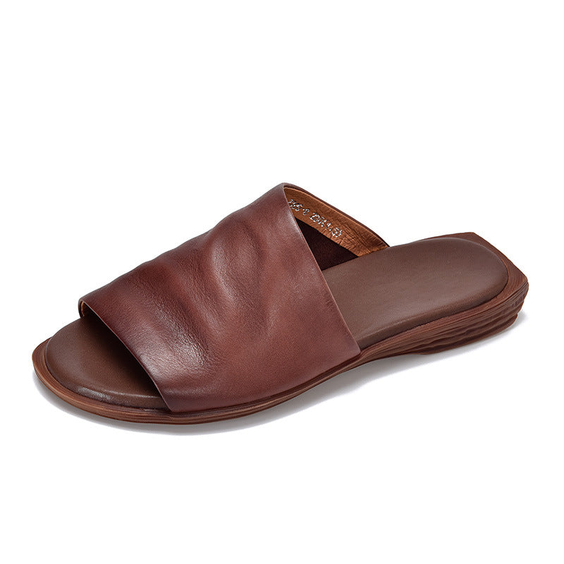 Dame komfortable læder-sandaler med ergonomisk fodseng Stilla