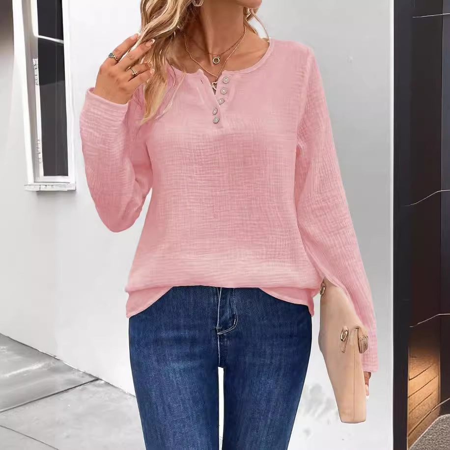 Dame afslappet skjorte med knapdetalje Stilla