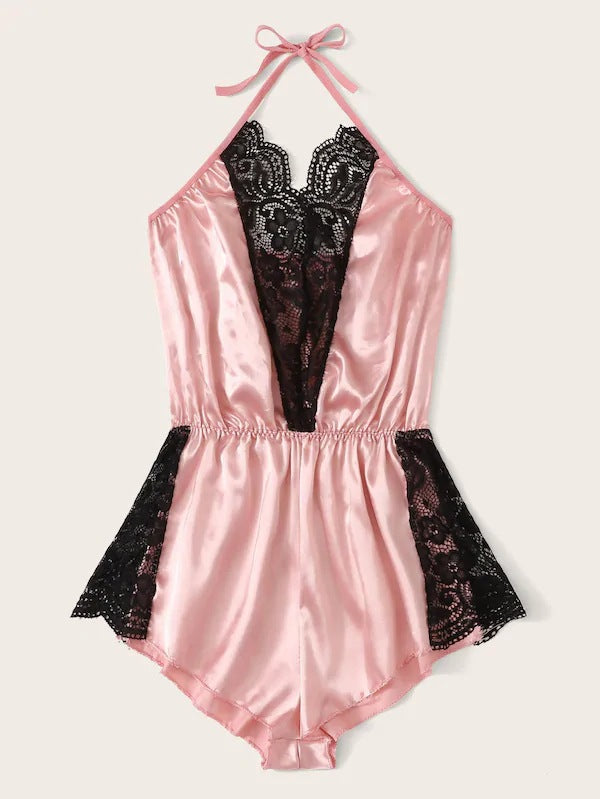 Dame Satin Spids Jumpsuit Sæt Stilla