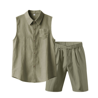 Herre ærmeløs top med elastiske shorts Stilla