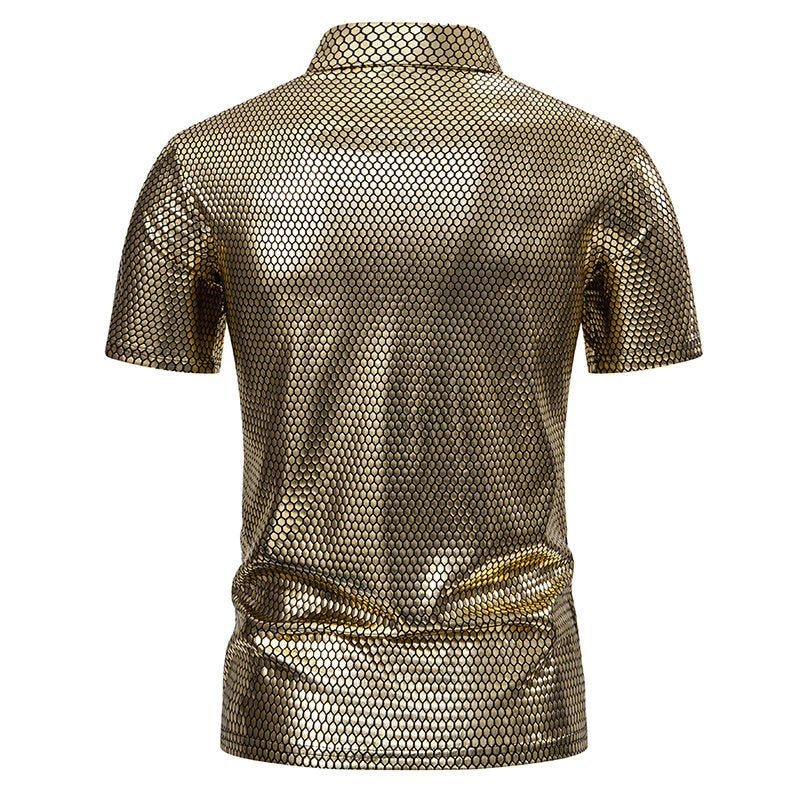 Herrer Metallic Grafik Polo-Shirt Stilla