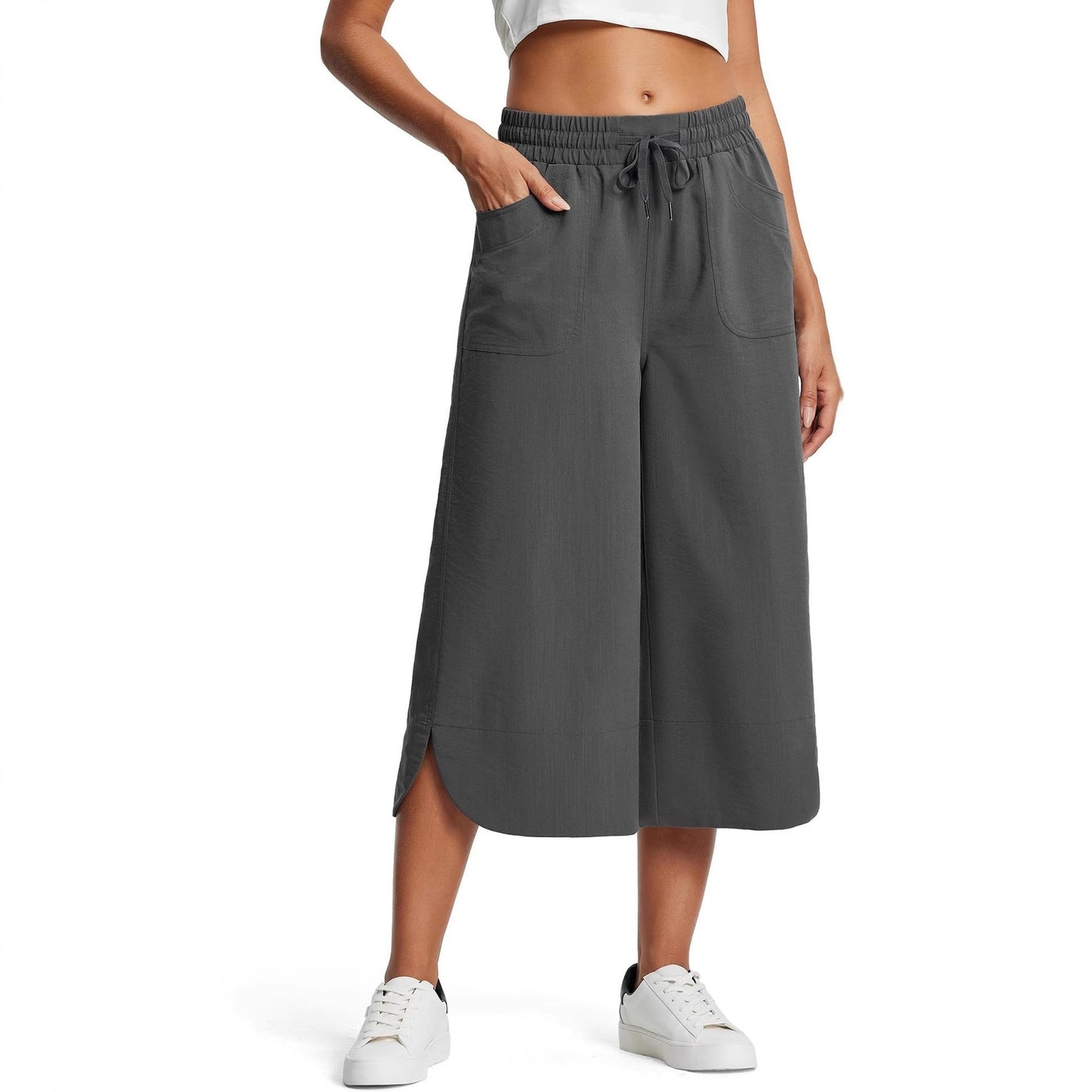 Dame afslappede culottes med elastisk talje og sidelommer Stilla