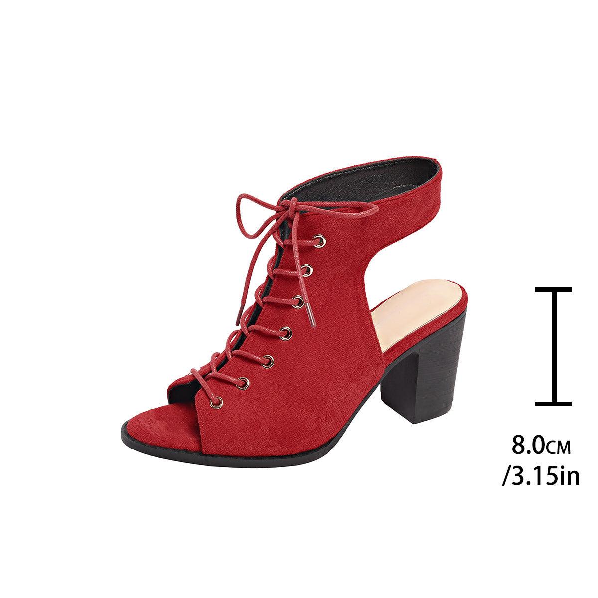 Dame Åbne Snørersandaler med fashionabel blokhæl Stilla