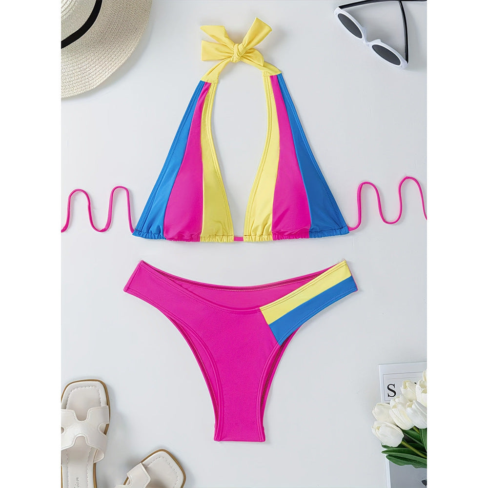 Dame Triangel-Bikini-Sæt med livlig farvemix og justerbare stropper Stilla