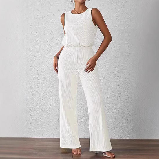 Dame jumpsuit i trendy ribstrikdesign Stilla