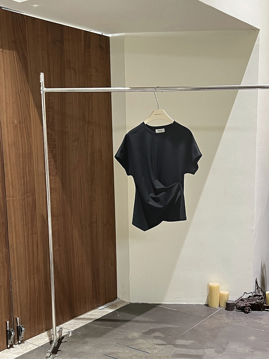 Dame afslappet oversized bluse skjorte med asymmetrisk snit og unikt design Stilla