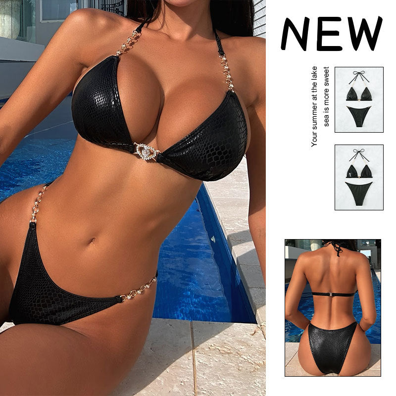 Dame Eksotisk Slangeprint Bikini Sæt Stilla