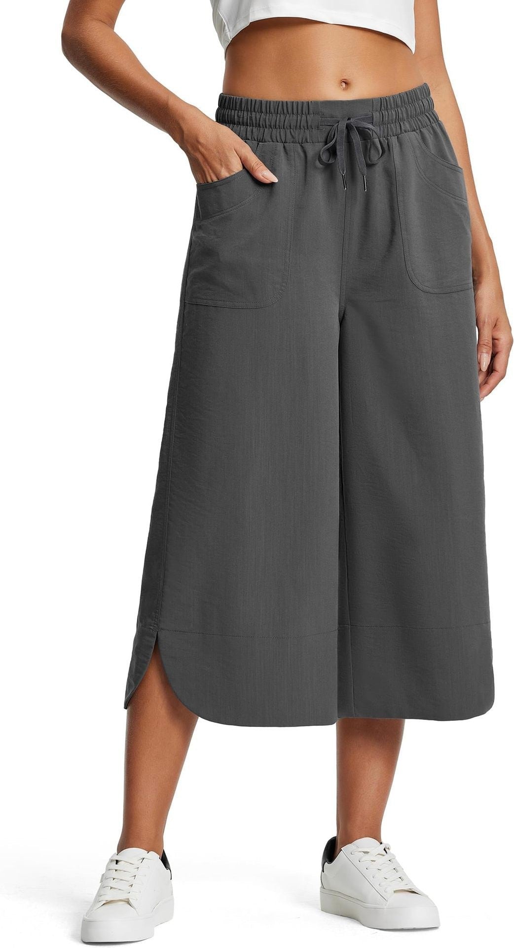 Dame afslappede culottes med elastisk talje og sidelommer Stilla