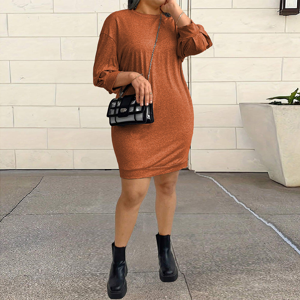 Dame afslappet kjole med voluminøse ærmer og rund halsudskæring Stilla