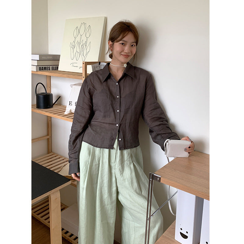 Dame cropped blusejakke med moderne snit og praktiske lommer Stilla