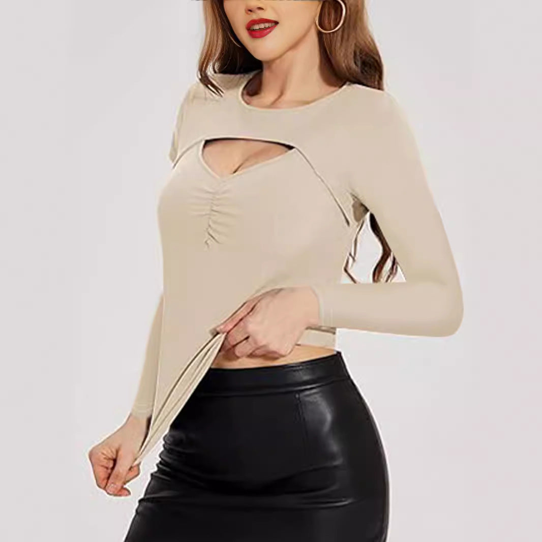 Dame Elegant figursyet longsleeve skjorte med cut-out-detaljer Stilla