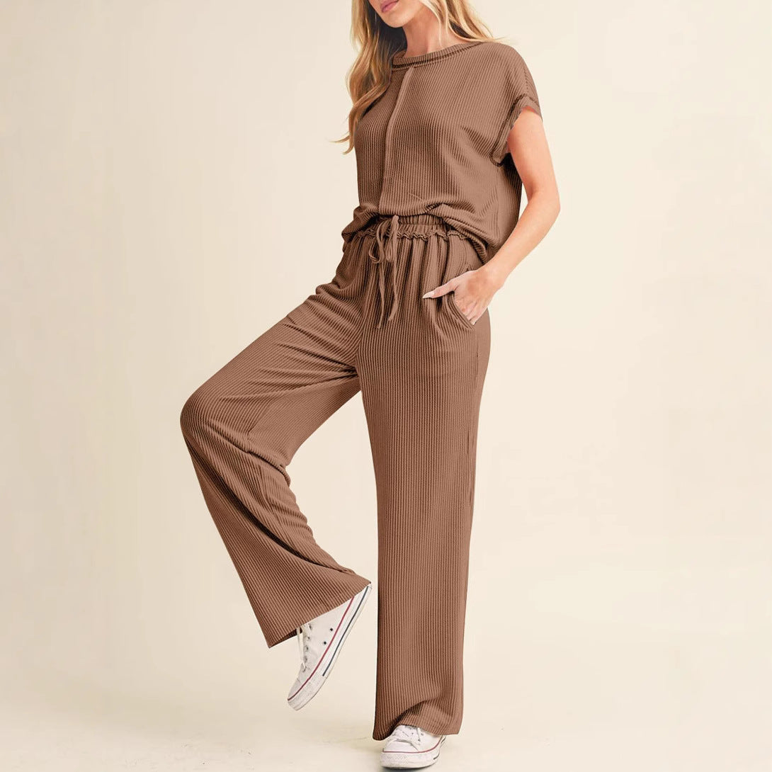 Dame afslappet lounge-sæt med elastisk talje og bred pasform Stilla