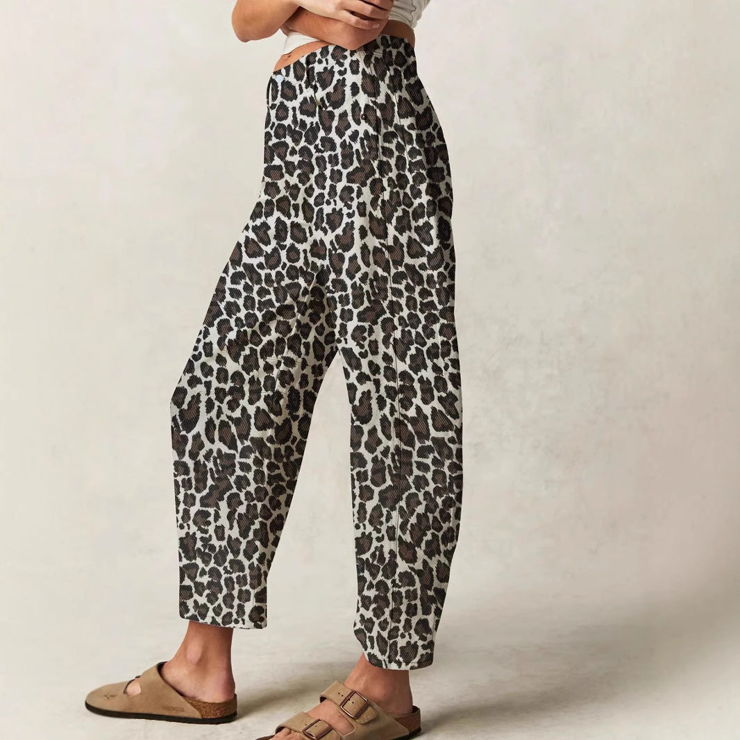 Dame Culottes i trendy leopard-design med høj talje og behagelig pasform Stilla
