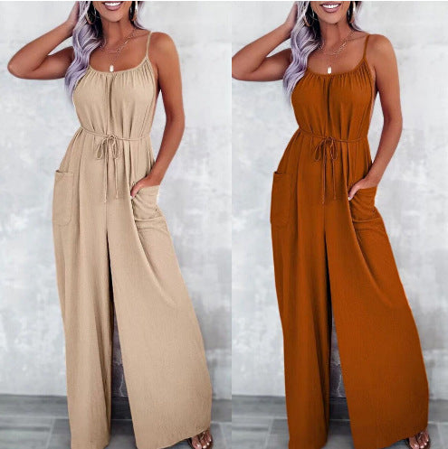 Lettere ærmeløs dame-jumpsuit med justerbar talje Stilla