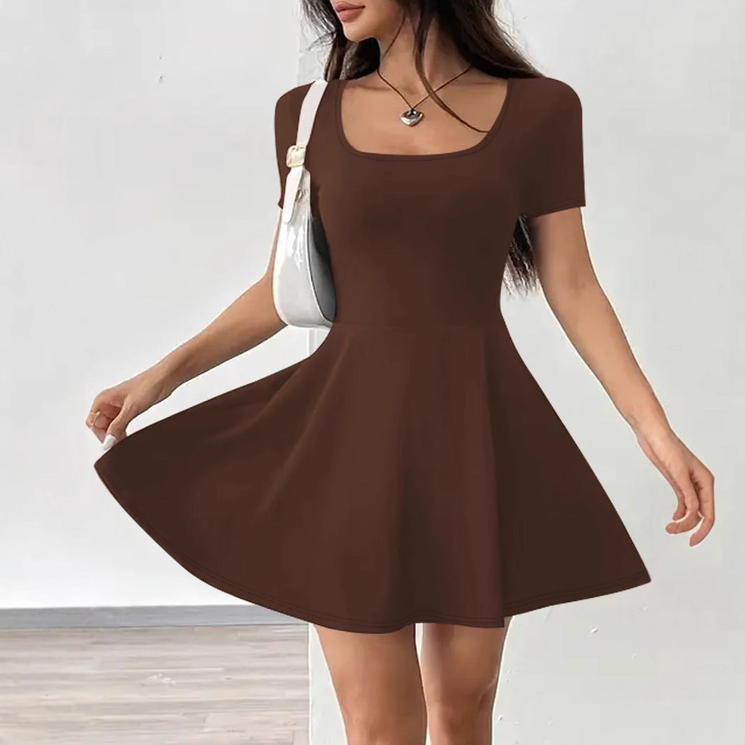 Dame A-linje svingkjole med firkantet udskæring Stilla