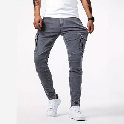 Herrer Cargo-Jeans med Slim-Fit snit og praktiske sidelommer Stilla