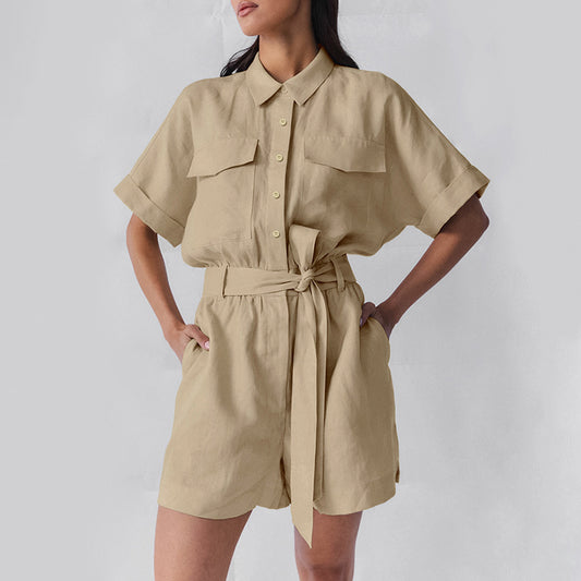 Dame Utility- jumpsuit med figursyet design og praktische lommer Stilla