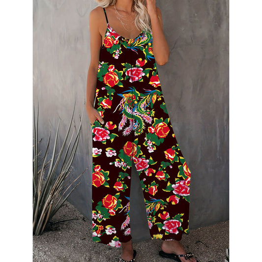Dame Luftig Jumpsuit med floralsk mønster og afslappet snit Stilla