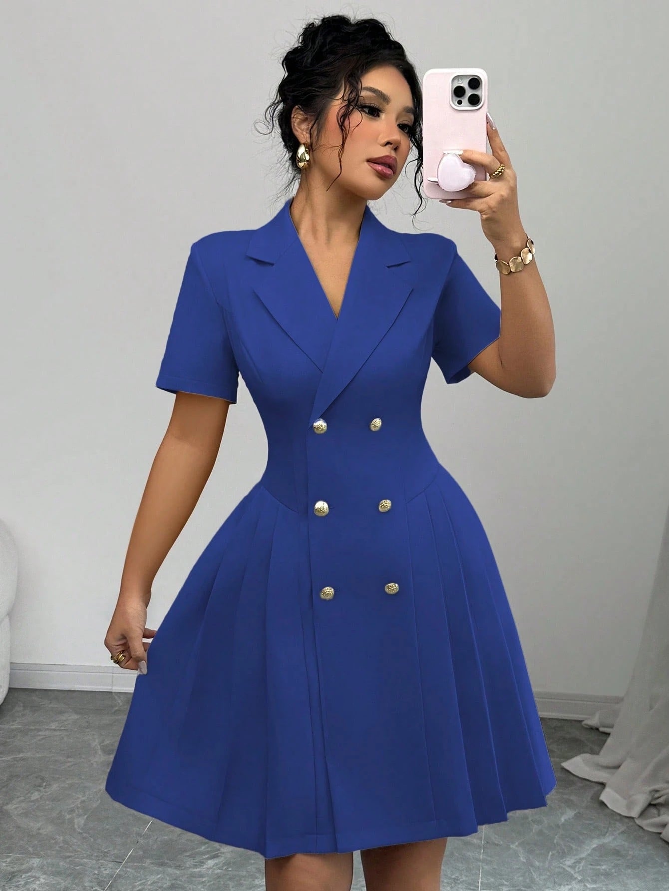 Dame Elegant Dobbeltknap Foldsyd Stilla