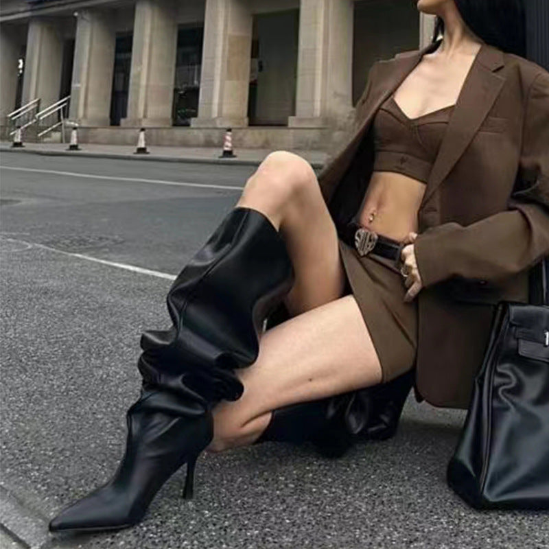 Femme Slouchy Over-knæ Stiletto Støvler  Stilla 1749742447