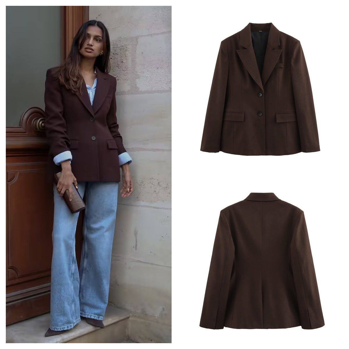 Dame elegant blazerjakke med struktureret design og praktiske lommer Stilla