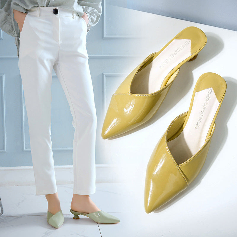Dame Slingback Mules med spids tåform og trendy blokhæl Stilla