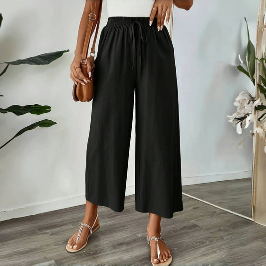 Dame brede chinos med elastisk bund Stilla