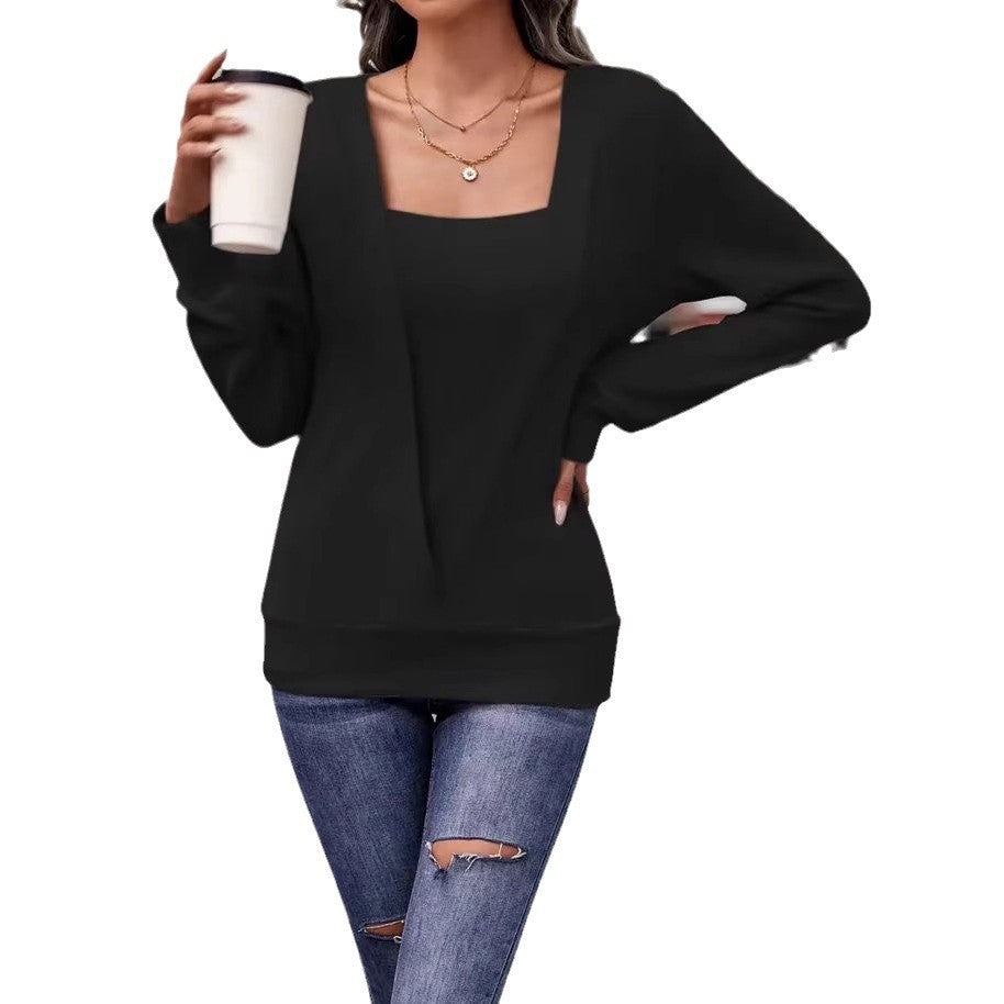 Dame Elegant V-hals Sweater med asymmetrisk snit Stilla