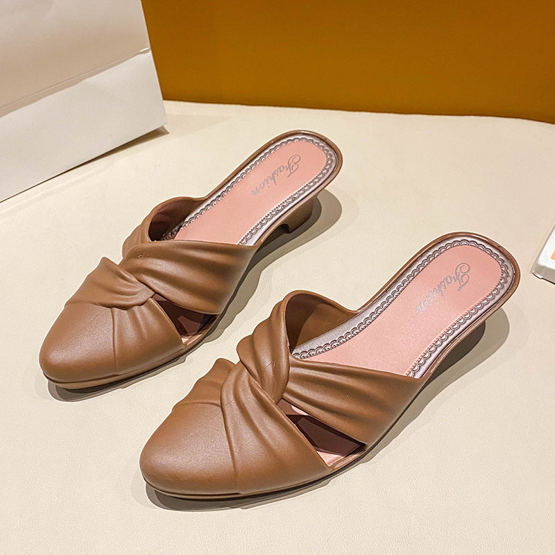 Dame elegante og komfortable mules med flettet overdel Stilla