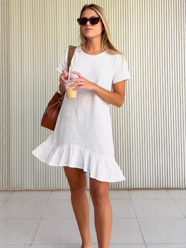 Dame afslappet sommerkjole med flæse Stilla