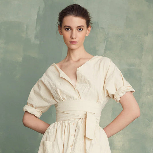 Dame afslappet kjole med talje bælte Stilla