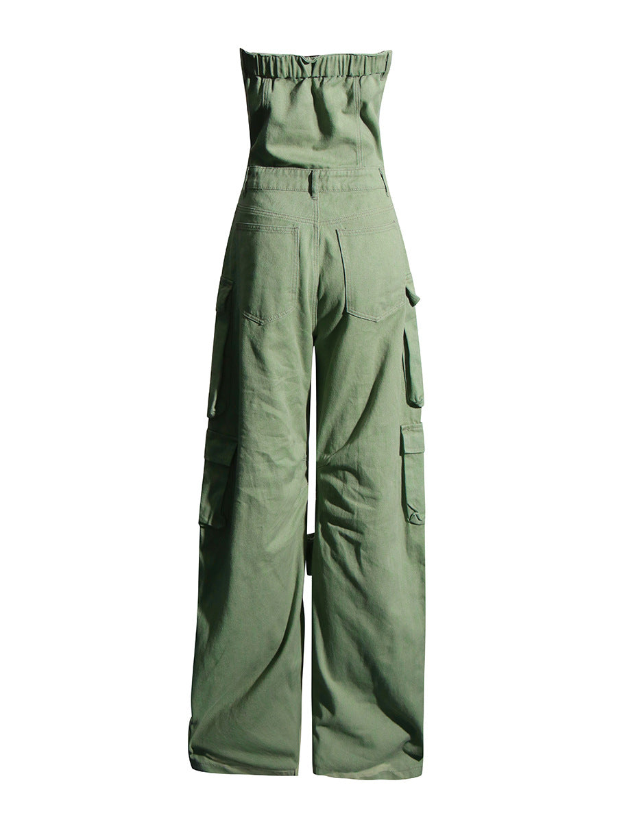 Dame Cargo- jumpsuit med smalt overdel og praktiske lommer Stilla