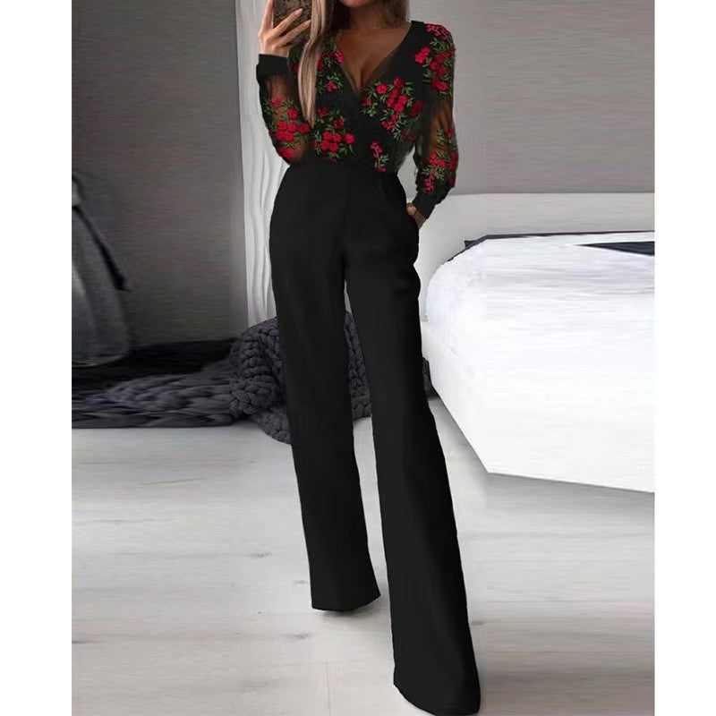 Dame Elegant Jumpsuit med Rynker og struktureret Overdel Stilla