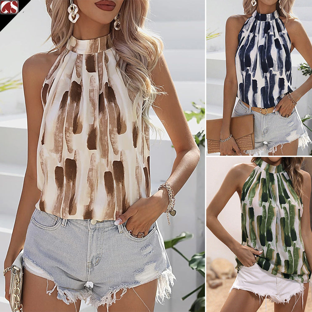 Dame designer-top med halsudskæring og asymmetrisk snit Stilla