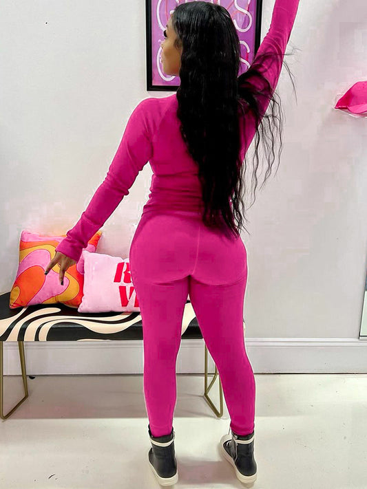 Dame leggings-sæt med langærmet top og figurskabende design Stilla