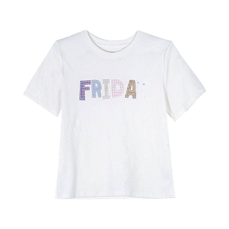 Damer afslappet T-shirt med moderne grafikker Stilla
