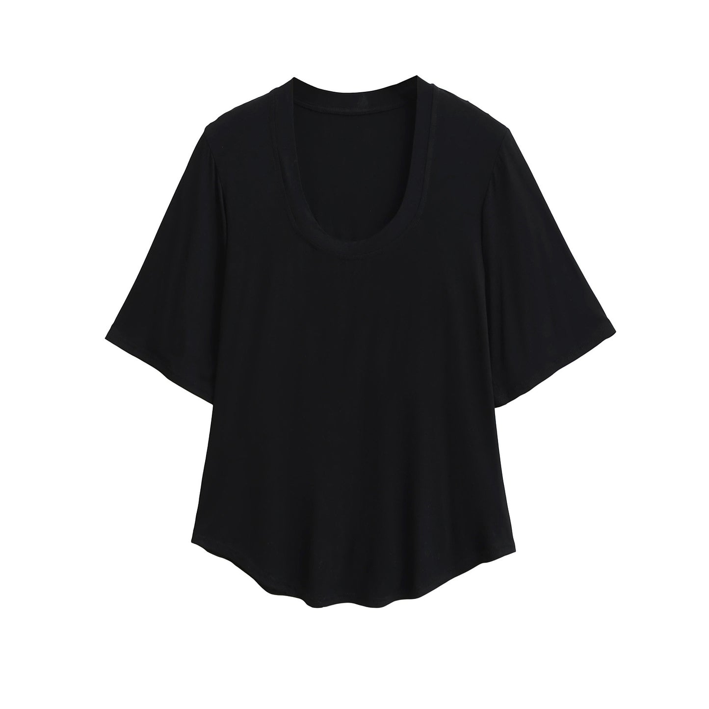 Dame afslappet oversized T-shirt med bred rund halsudskæring og åndbart materiale Stilla