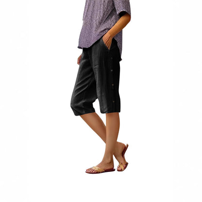 Dame Chino-shorts med sidelommer og stilfulde knapdetaljer Stilla