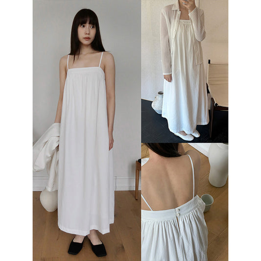 Dame afslappet Maxi-kjole med justerbare spaghettistropper og komfortabel pasform Stilla