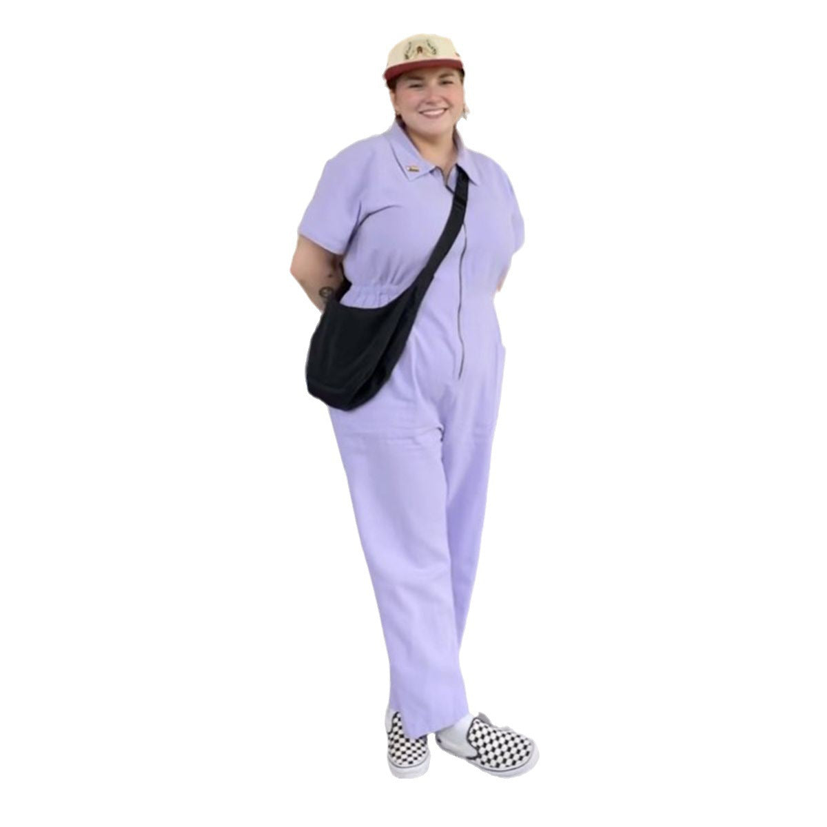Dame mode jumpsuit med praktisk lynlås og sidelommer Stilla