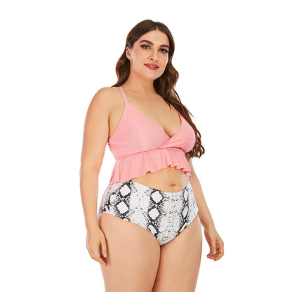 Dame Badetøj Sæt med Flæse Top og Høj Talje Stilla