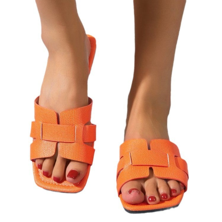 Dame åbne pantoletten med raffineret remdesign og skridsikker sål Stilla