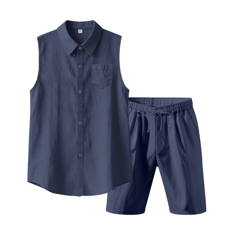 Herre ærmeløs top med elastiske shorts Stilla