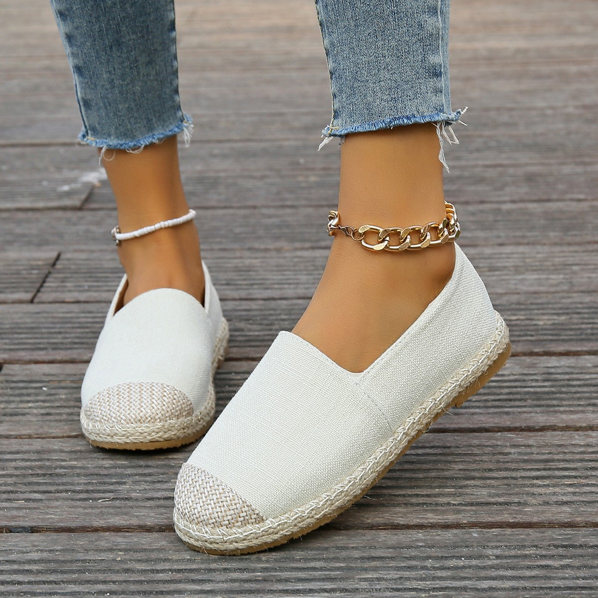 Dame espadriller med naturlig jute sål og elegant overmateriale Stilla