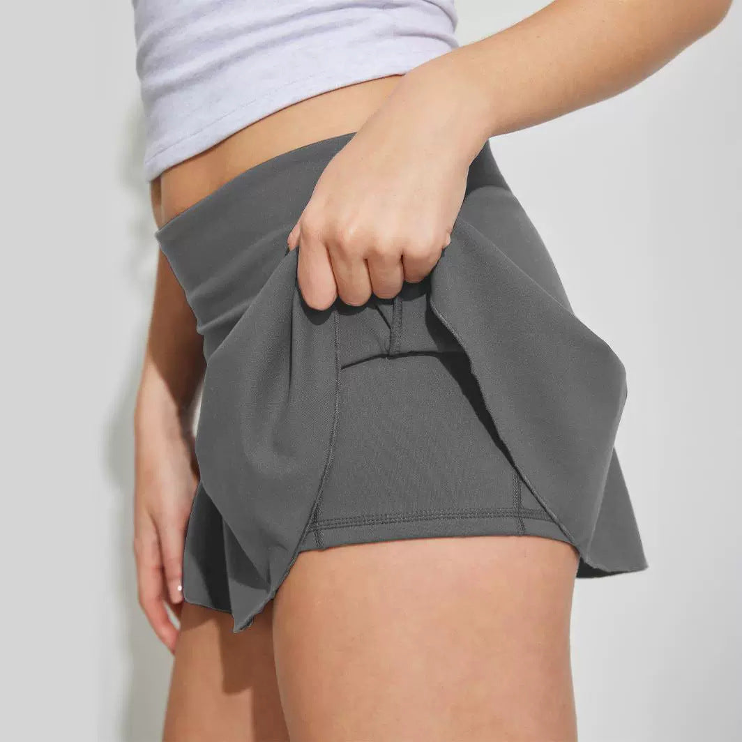 Dame sporty wrap nederdel med svingende kant og elastisk talje Stilla