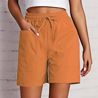 Dame afslappede shorts med strækbart bånd og praktiske sidelommer Stilla