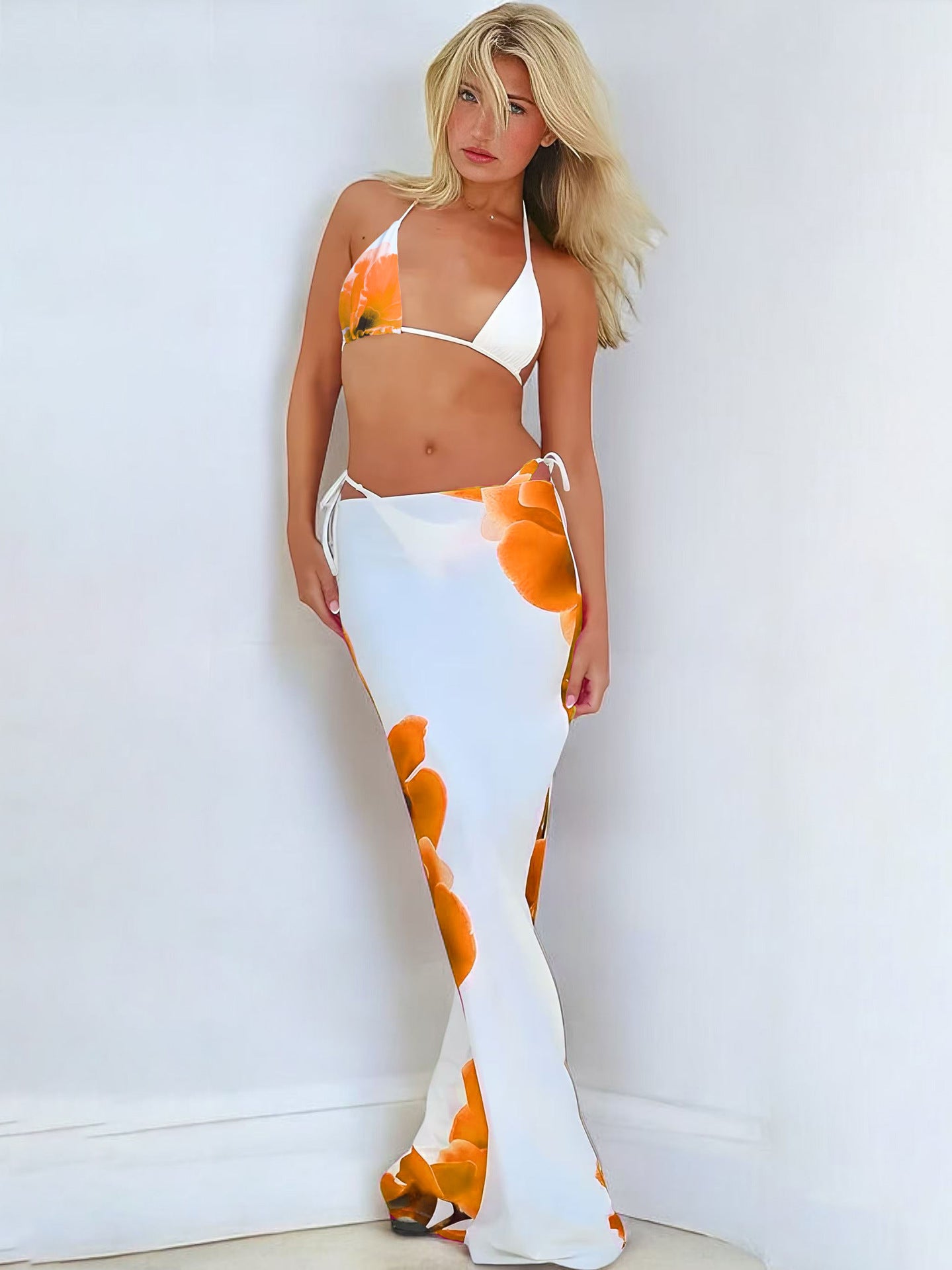 Dame bikini overall med flydende maxi-nederdel Stilla